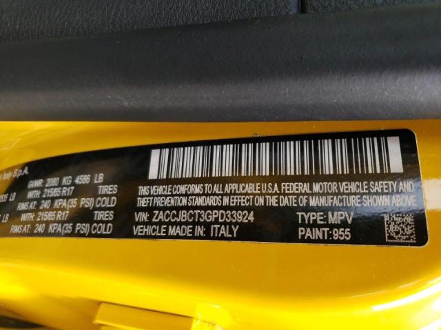 Photo 10 from auction – 2016 JEEP RENEGADE T with VIN ZACCJBCT3GPD33924