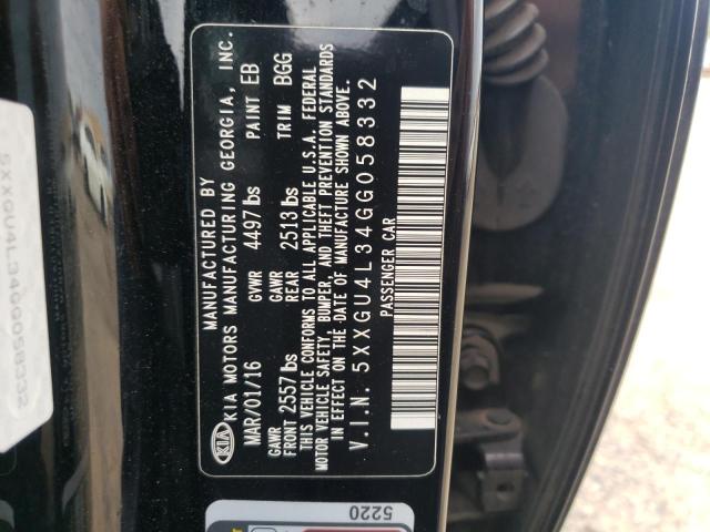 Photo 10 from auction – 2016 KIA OPTIMA EX with VIN 5XXGU4L34GG058332