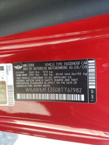 Photo 10 from auction – 2008 MINI COOPER with VIN WMWMF33508TT67982
