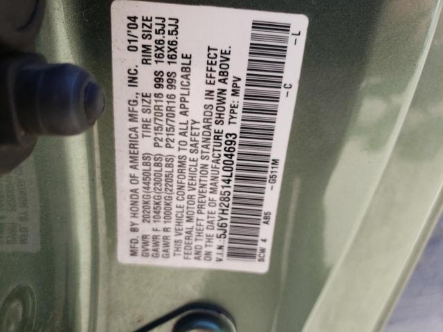 Photo 10 from auction – 2004 HONDA ELEMENT EX with VIN 5J6YH28514L004693