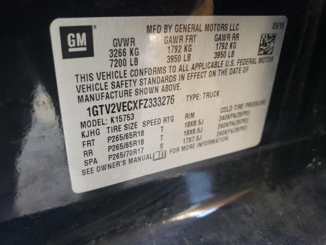 Photo 10 from auction – 2015 GMC SIERRA K15 with VIN 1GTV2VECXFZ333276