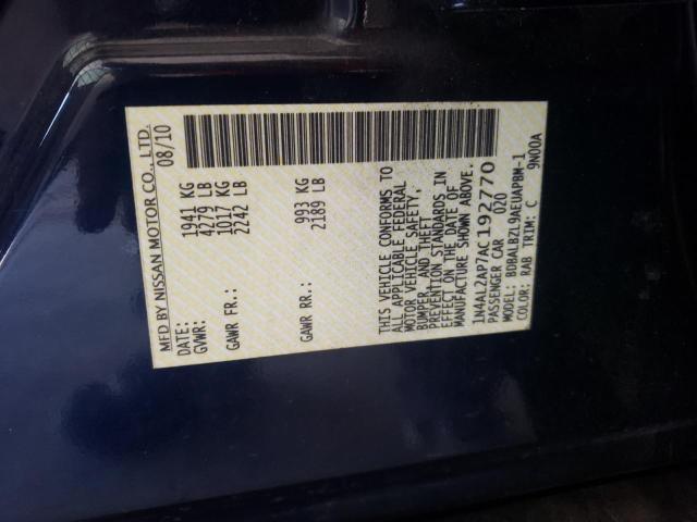 Photo 10 from auction – 2010 NISSAN ALTIMA BAS with VIN 1N4AL2AP7AC192770