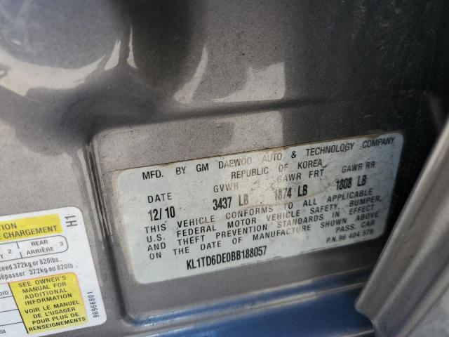 Photo 10 from auction – 2011 CHEVROLET AVEO LS with VIN KL1TD6DE0BB188057