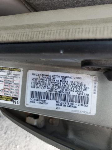 Photo 10 from auction – 2004 TOYOTA COROLLA CE with VIN 2T1BR32E24C242759