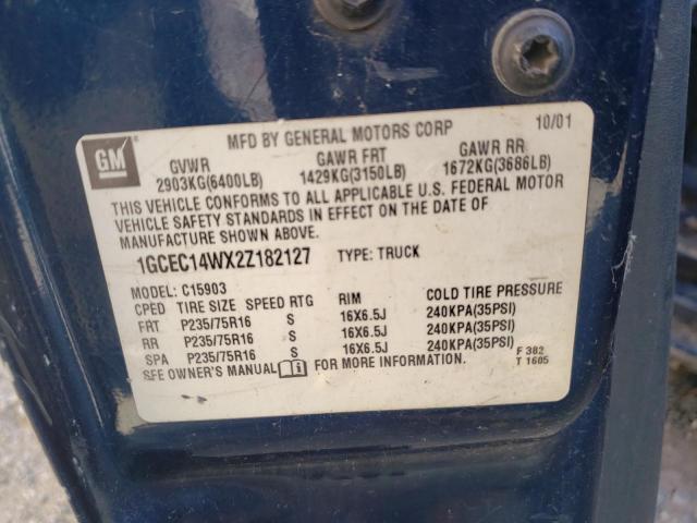 Photo 10 from auction – 2001 CHEVROLET SILVERADO with VIN 1GCEC14W71Z215776