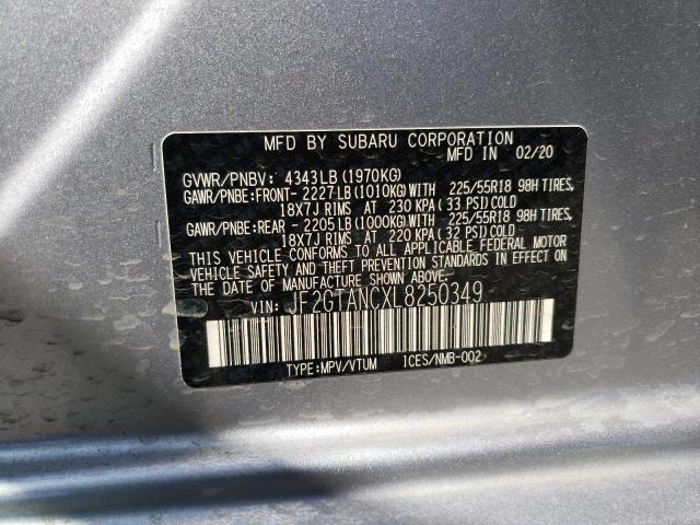 Photo 10 from auction – 2020 SUBARU CROSSTREK with VIN JF2GTANCXL8250349