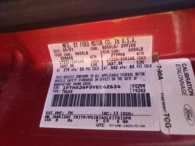 Photo 10 from auction – 1997 FORD F250 with VIN 1FTHX26F0VEC62634