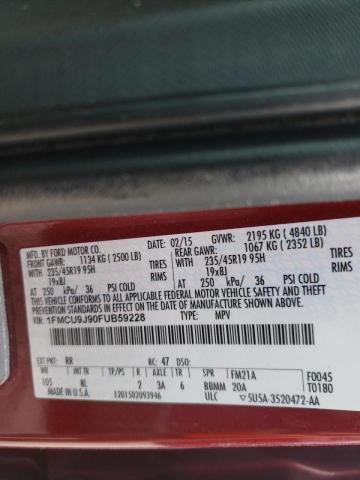 Photo 10 from auction – 2015 FORD ESCAPE TIT with VIN 1FMCU9J90FUB59228