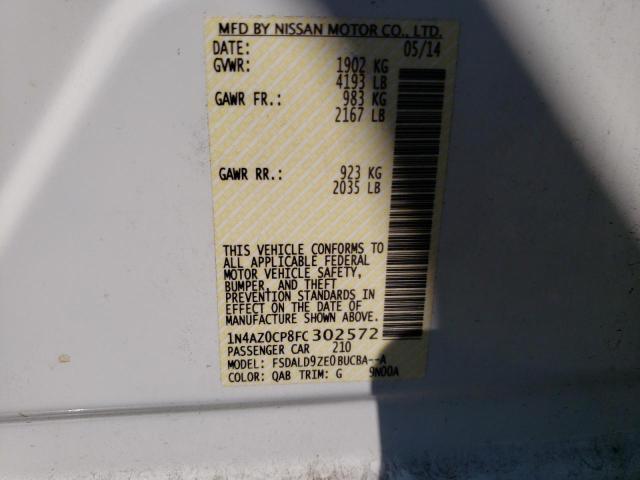 Photo 10 from auction – 2015 NISSAN LEAF S with VIN 1N4AZ0CP8FC302572