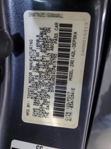 Photo 10 from auction – 2012 TOYOTA COROLLA BA with VIN 5YFBU4EE4CP015765