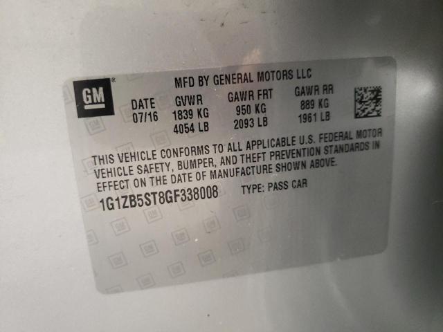Photo 10 from auction – 2016 CHEVROLET MALIBU LS with VIN 1G1ZB5ST8GF338008