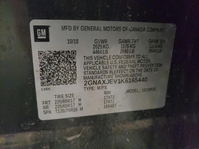 Photo 10 from auction – 2019 CHEVROLET EQUINOX LT with VIN 2GNAXJEV1K6165440