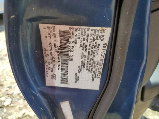 Photo 10 from auction – 2002 FORD TAURUS SEL with VIN 1FAHP56S12A125807