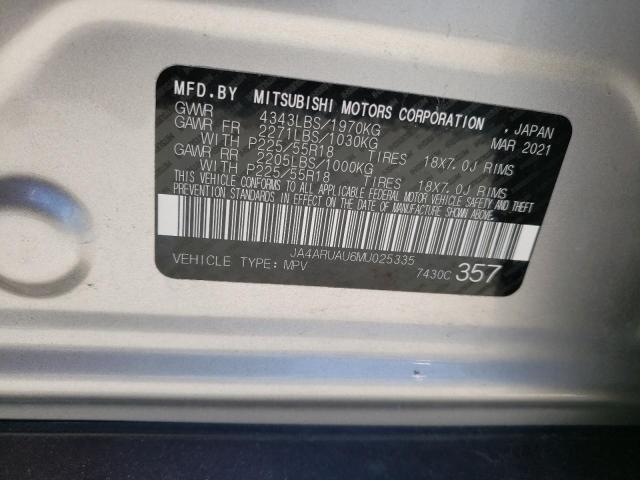 Photo 10 from auction – 2021 MITSUBISHI OUTLANDER with VIN JA4ARUAU6MU025335