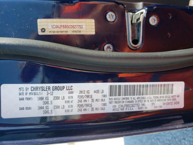Photo 10 from auction – 2012 JEEP PATRIOT SP with VIN 1C4NJPBB5CD627753