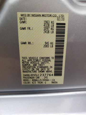 Photo 10 from auction – 2020 NISSAN ALTIMA PLA with VIN 1N4BL4FV5LC237764