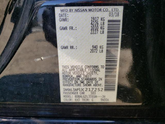 Photo 10 from auction – 2018 NISSAN ALTIMA 2.5 with VIN 1N4AL3AP5JC217252