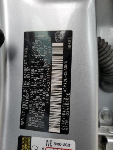 Photo 10 from auction – 2007 TOYOTA CAMRY CE with VIN 4T1BE46K37U128970