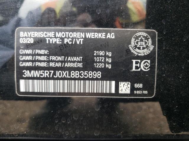 Photo 10 from auction – 2020 BMW 330XI with VIN 3MW5R7J0XL8B35898