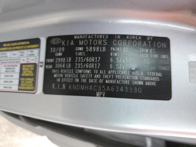 Photo 10 from auction – 2010 KIA SEDONA EX with VIN KNDMH4C35A6343330