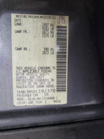 Photo 10 from auction – 2014 NISSAN ALTIMA 3.5 with VIN 1N4BL3AP2EC192370