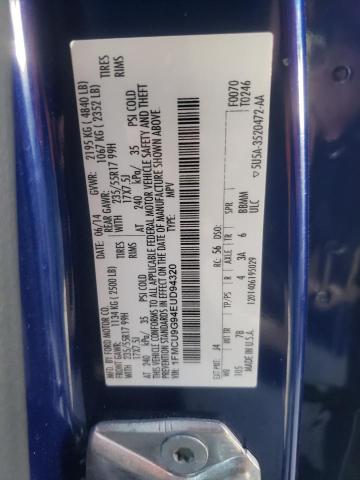 Photo 10 from auction – 2014 FORD ESCAPE SE with VIN 1FMCU9G94EUD94320