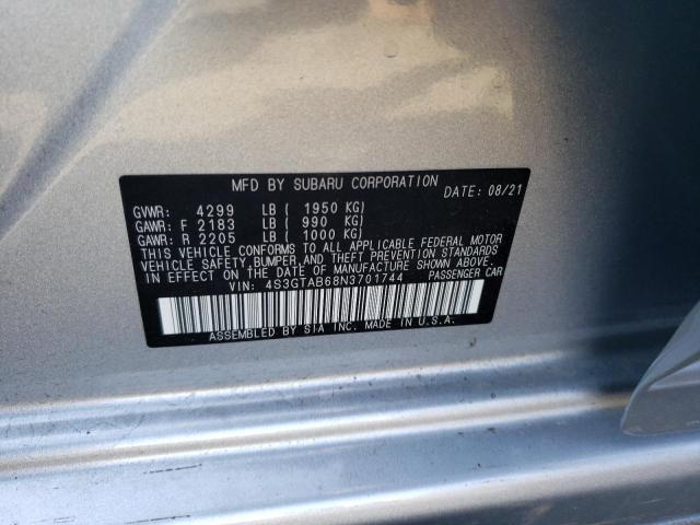 Photo 10 from auction – 2022 SUBARU IMPREZA with VIN 4S3GTAB68N3701744