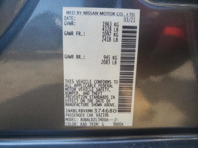 Photo 10 from auction – 2021 NISSAN ALTIMA S with VIN 1N4BL4BVXMN374680