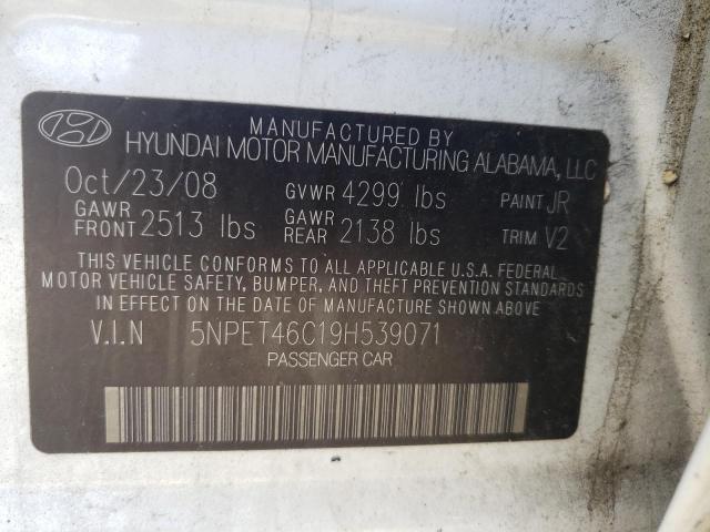 Photo 10 from auction – 2009 HYUNDAI SONATA GLS with VIN 5NPET46C19H539071