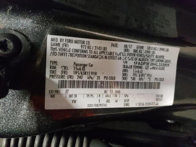 Photo 10 from auction – 2017 FORD FOCUS S with VIN 1FADP3E26HL333005