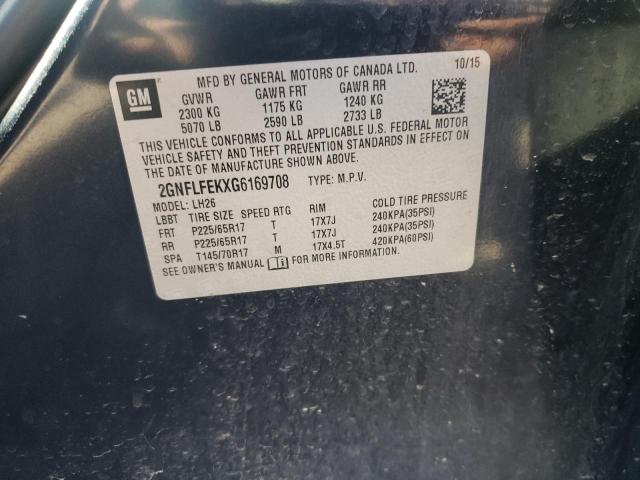 Photo 10 from auction – 2016 CHEVROLET EQUINOX LT with VIN 2GNFLFEKXG6169708