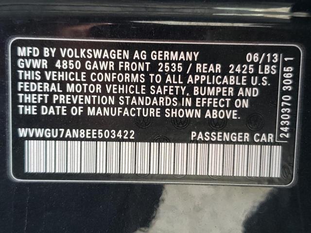 Photo 10 from auction – 2014 VOLKSWAGEN CC VR6 4MO with VIN WVWGU7AN8EE503422