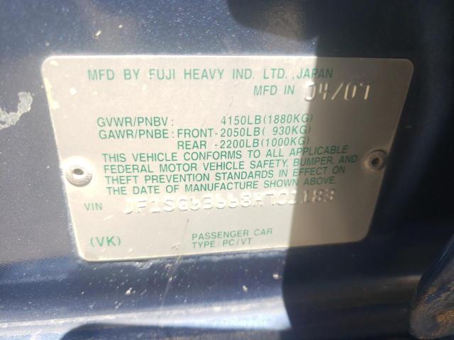Photo 10 from auction – 2008 SUBARU FORESTER 2 with VIN JF1SG63668H701183