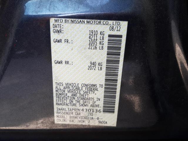 Photo 10 from auction – 2013 NISSAN ALTIMA 2.5 with VIN 1N4AL3AP4DN430136