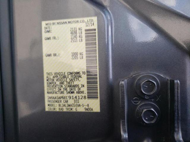 Photo 10 from auction – 2014 NISSAN MAXIMA S with VIN 1N4AA5AP6EC914128