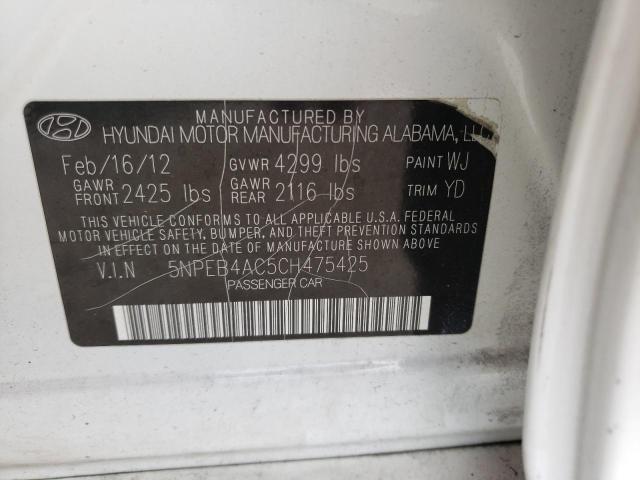 Photo 10 from auction – 2012 HYUNDAI SONATA GLS with VIN 5NPEB4AC5CH475425
