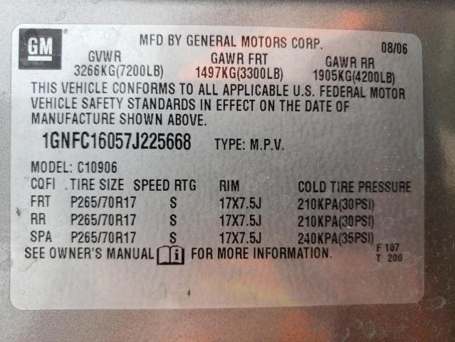 Photo 10 from auction – 2007 CHEVROLET SUBURBAN C with VIN 1GNFC16057J225668