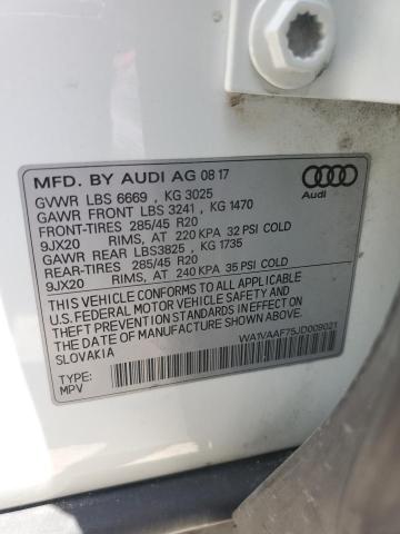 Photo 10 from auction – 2018 AUDI Q7 PRESTIG with VIN WA1VAAF75JD009021
