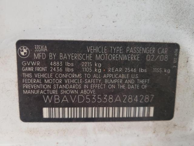 Photo 10 from auction – 2008 BMW 335 XI with VIN WBAVD53538A284287