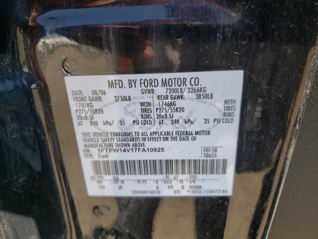 Photo 10 from auction – 2007 FORD F150 SUPER with VIN 1FTPW14V17FA10925