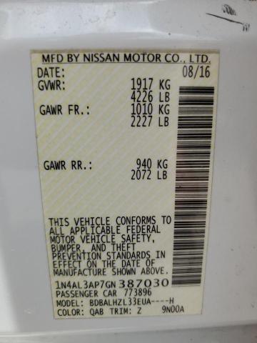 Photo 10 from auction – 2016 NISSAN ALTIMA 2.5 with VIN 1N4AL3AP7GN387030