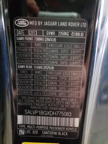Photo 10 from auction – 2013 LAND ROVER RANGE ROVE with VIN SALVP1BGXDH775083