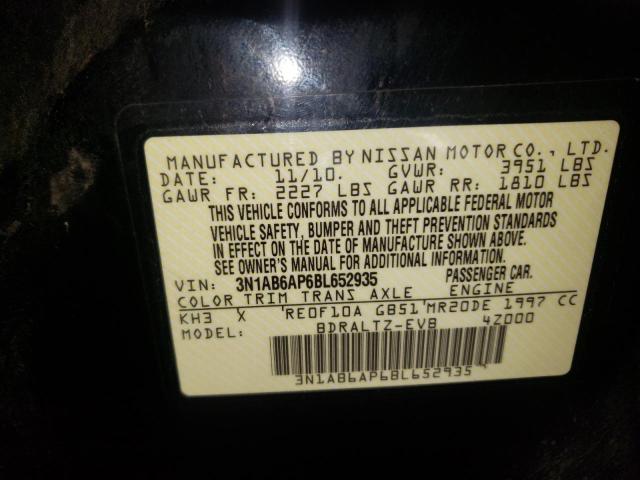 Photo 10 from auction – 2011 NISSAN SENTRA 2.0 with VIN 3N1AB6AP6BL652935