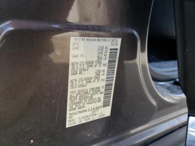 Photo 10 from auction – 2016 NISSAN MURANO S with VIN 5N1AZ2MG0GN124369