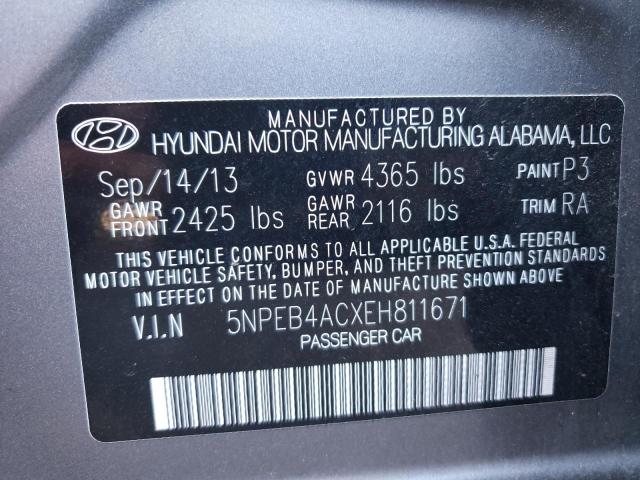 Photo 10 from auction – 2014 HYUNDAI SONATA GLS with VIN 5NPEB4ACXEH811671
