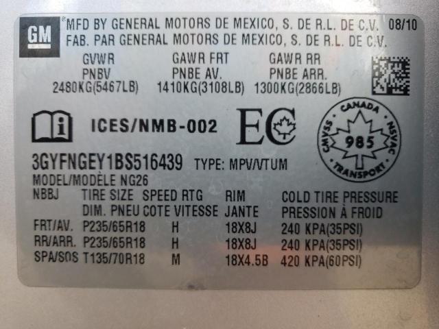 Foto 10 de la subasta – 2011 CADILLAC SRX con VIN 3GYFNGEY1BS516439