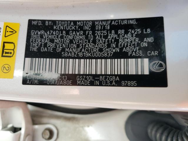 Photo 10 from auction – 2019 LEXUS ES 350 with VIN 58ABZ1B19KU005837
