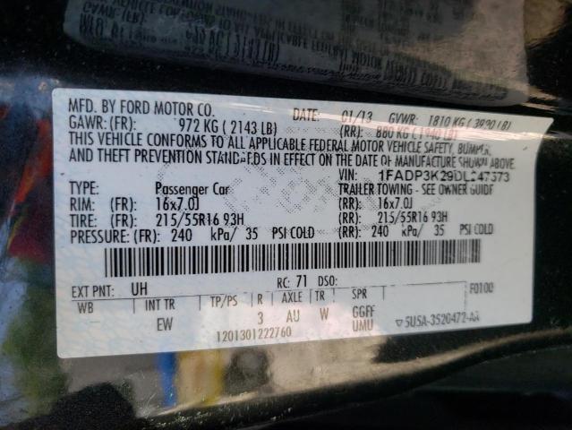 Photo 10 from auction – 2013 FORD FOCUS SE with VIN 1FADP3K29DL247573