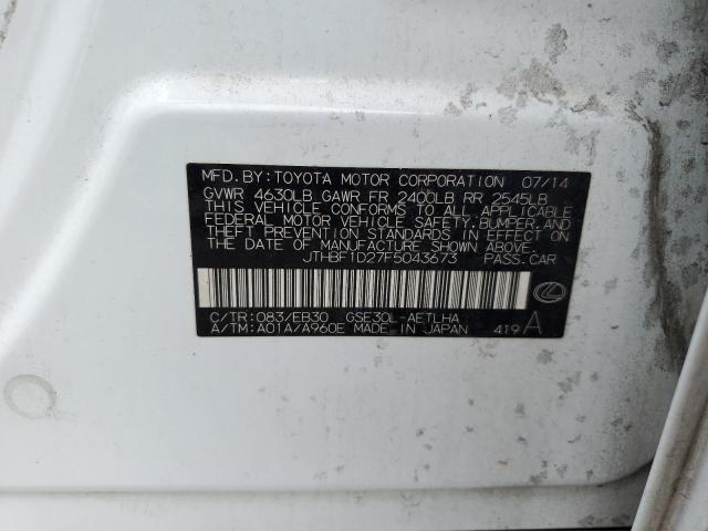 Photo 10 from auction – 2015 LEXUS IS 250 with VIN JTHBF1D27F5043673