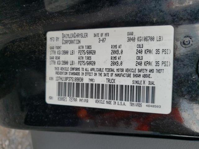Photo 10 from auction – 2007 DODGE RAM 1500 S with VIN 1D7HU18P37S189830